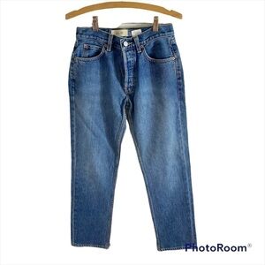 Vintage Gap High Waisted Boy Fit Jeans Button Fly Sz 2 Blue Denim
